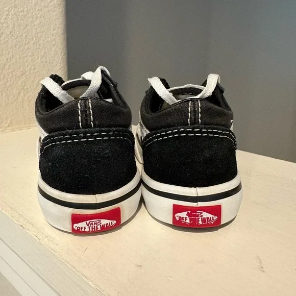 Vans Old Skool Black/True White Suede/Canvas Sneakers 721356 Toddler Side US 6T - Picture 8 of 9